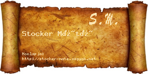 Stocker Máté névjegykártya