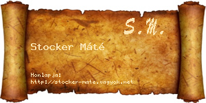 Stocker Máté névjegykártya