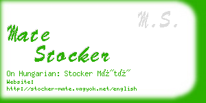 mate stocker business card